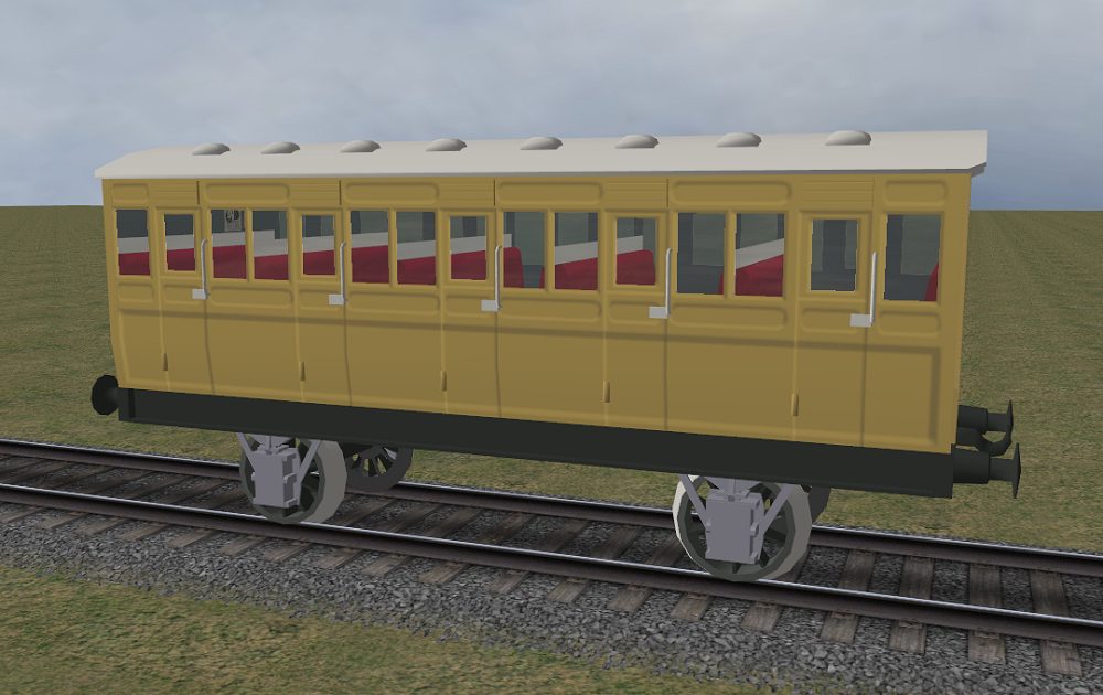 Red brake coach - set includes corresponding 4-door and 5-door coaches 